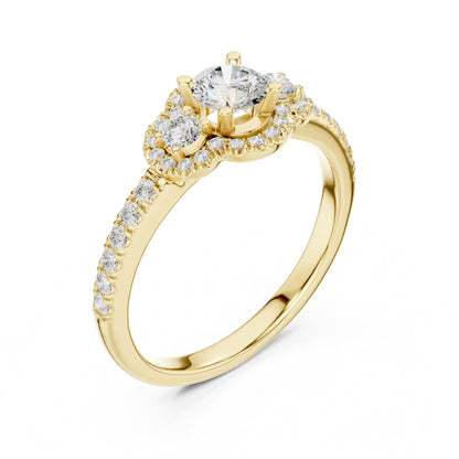 Round Halo Lab Grown Diamond Engagement Ring