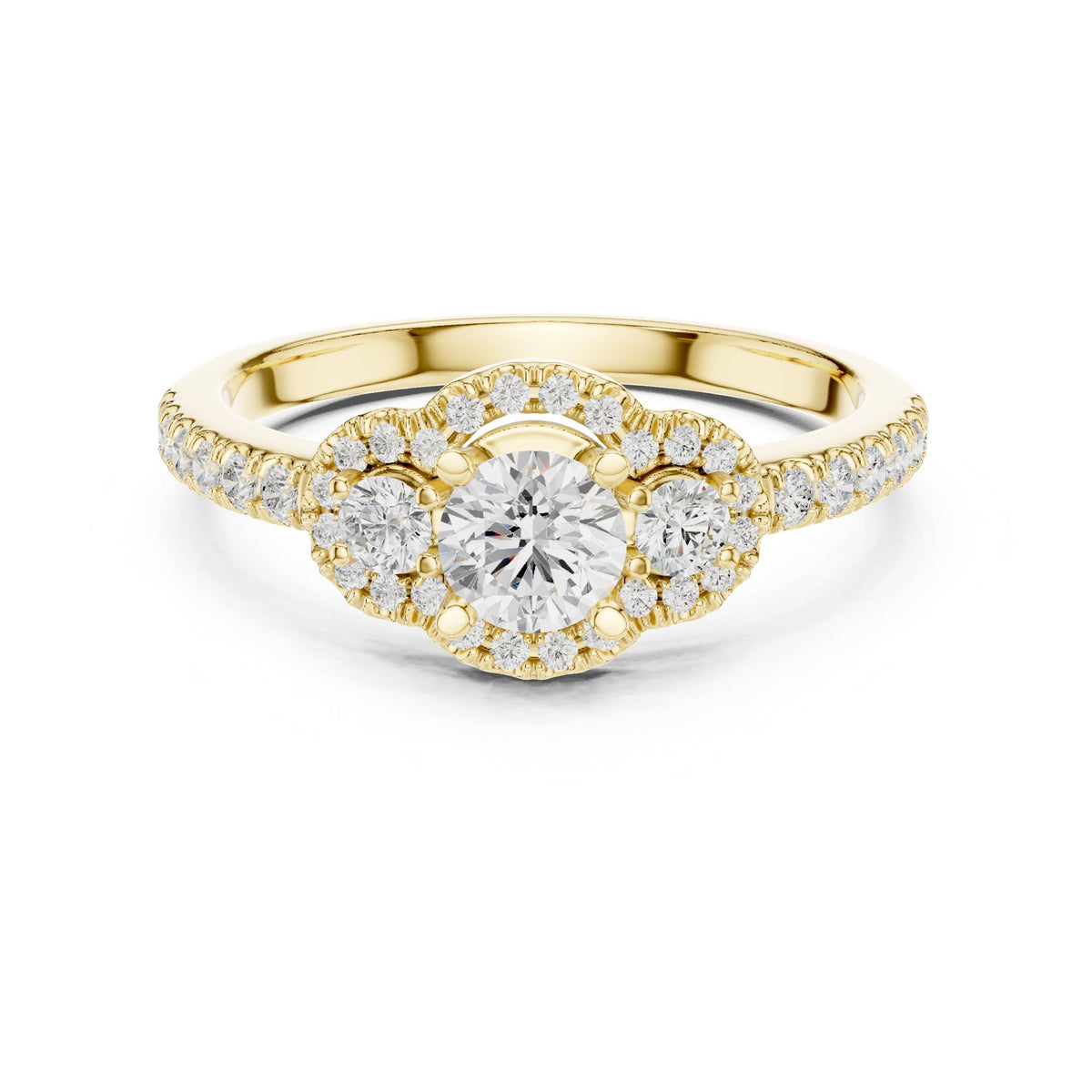 Round Halo Lab Grown Diamond Engagement Ring