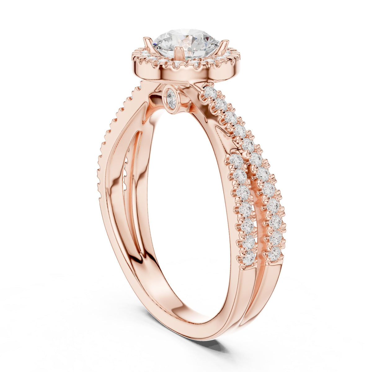 Round Halo Lab Grown Diamond Engagement Ring