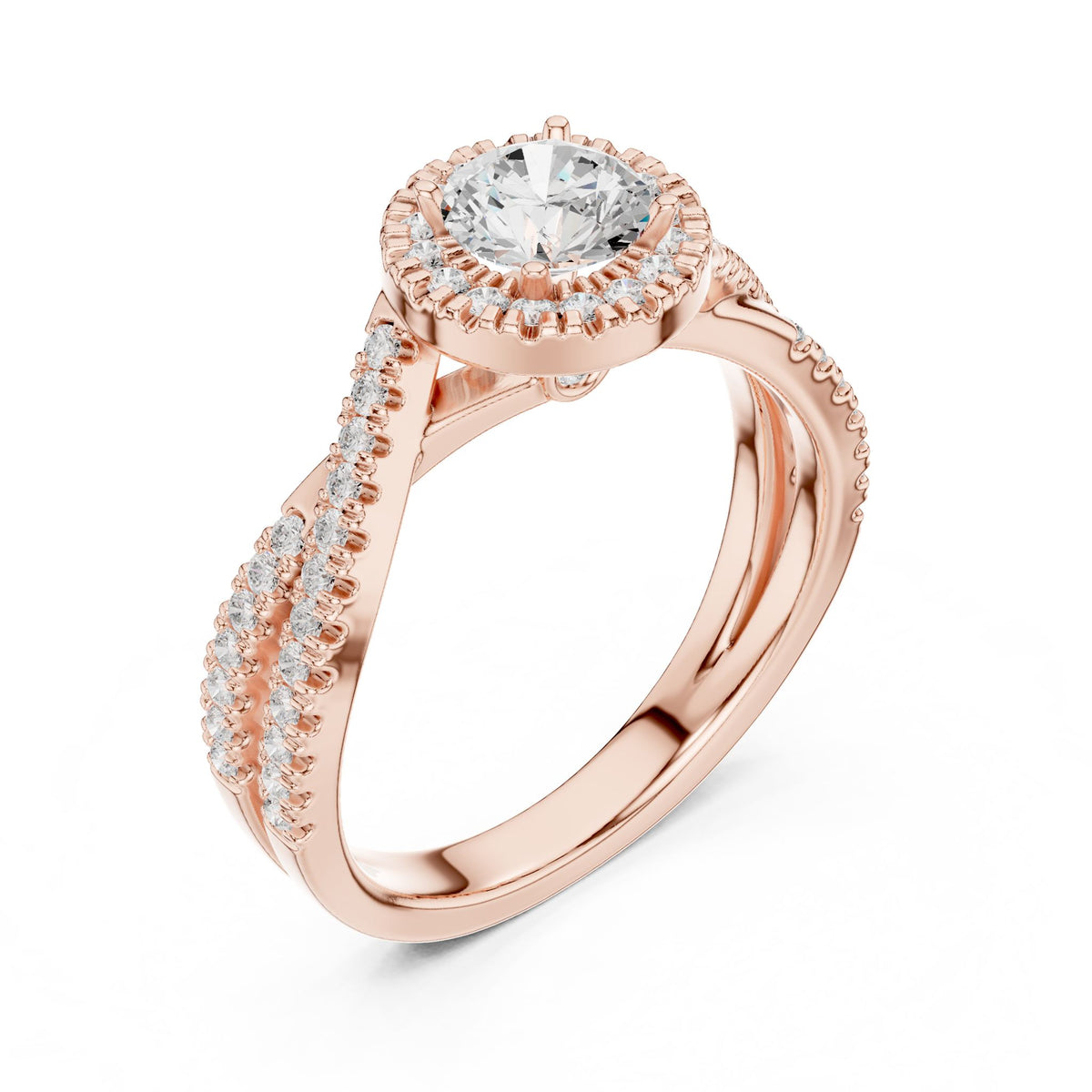 Round Halo Lab Grown Diamond Engagement Ring