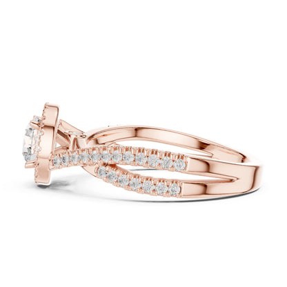 Round Halo Lab Grown Diamond Engagement Ring