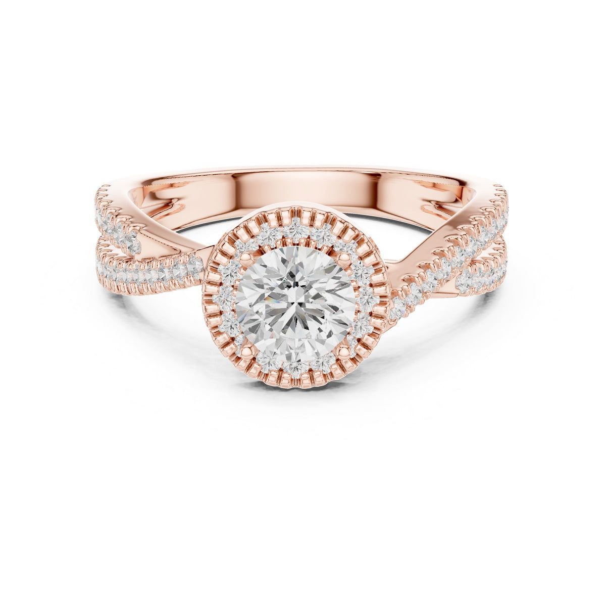 Round Halo Lab Grown Diamond Engagement Ring