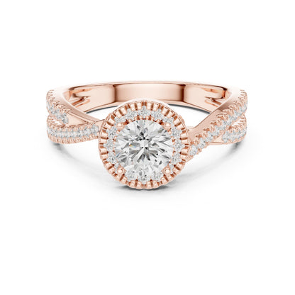 Round Halo Lab Grown Diamond Engagement Ring