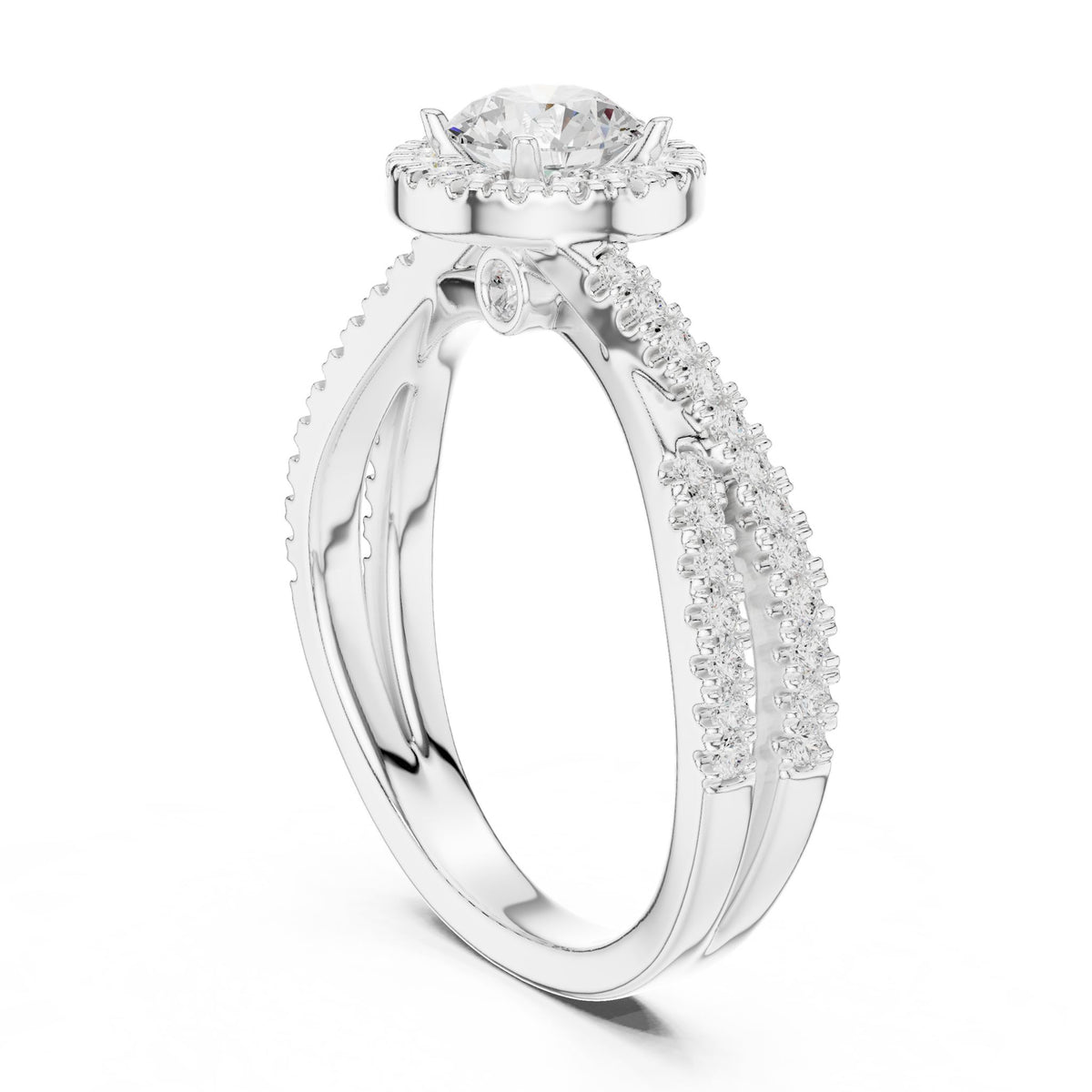 Round Halo Lab Grown Diamond Engagement Ring