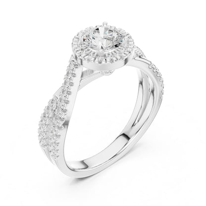 Round Halo Lab Grown Diamond Engagement Ring