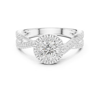 Round Halo Lab Grown Diamond Engagement Ring