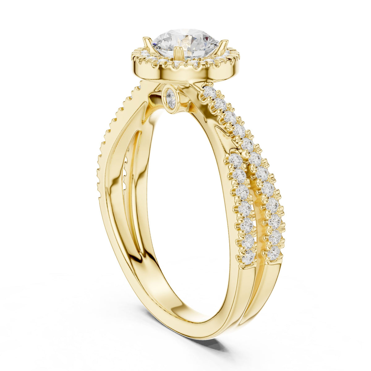 Round Halo Lab Grown Diamond Engagement Ring