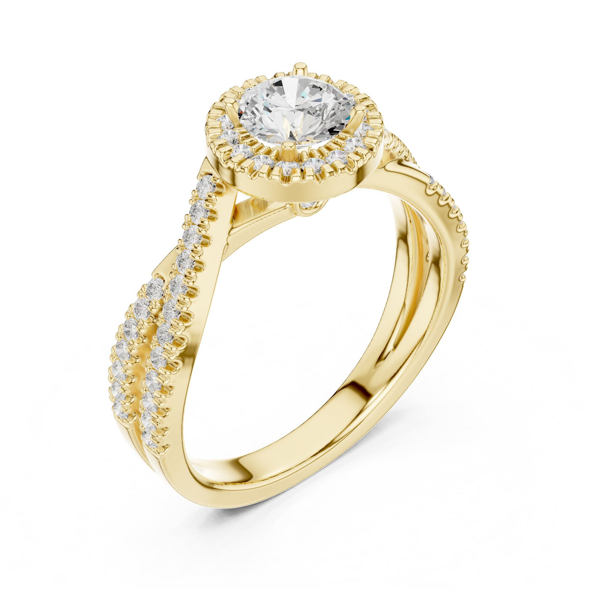 Round Halo Lab Grown Diamond Engagement Ring
