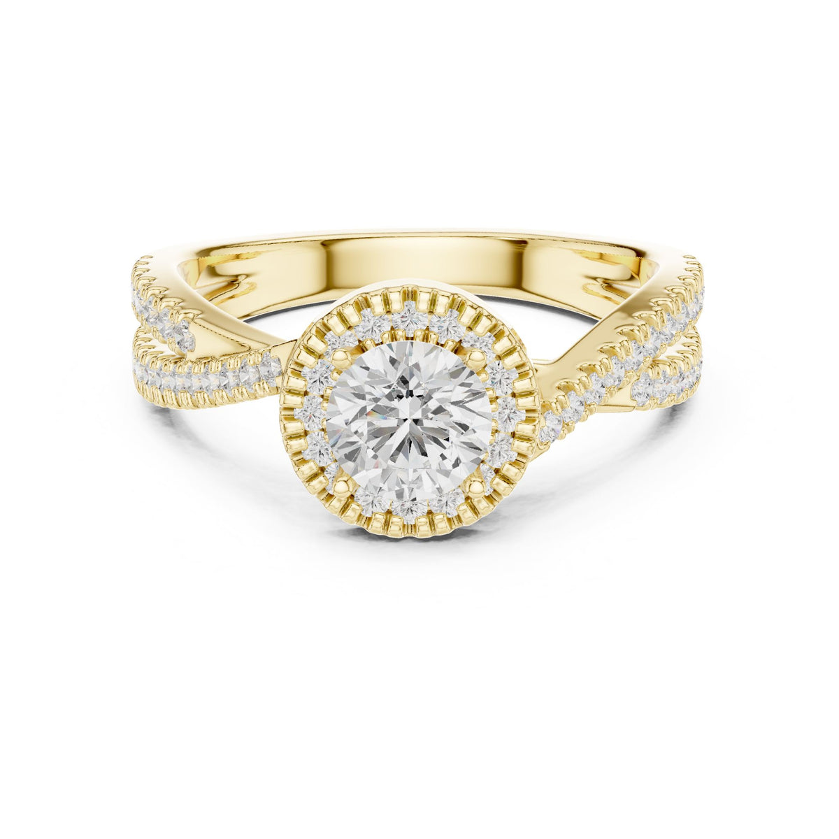 Round Halo Lab Grown Diamond Engagement Ring