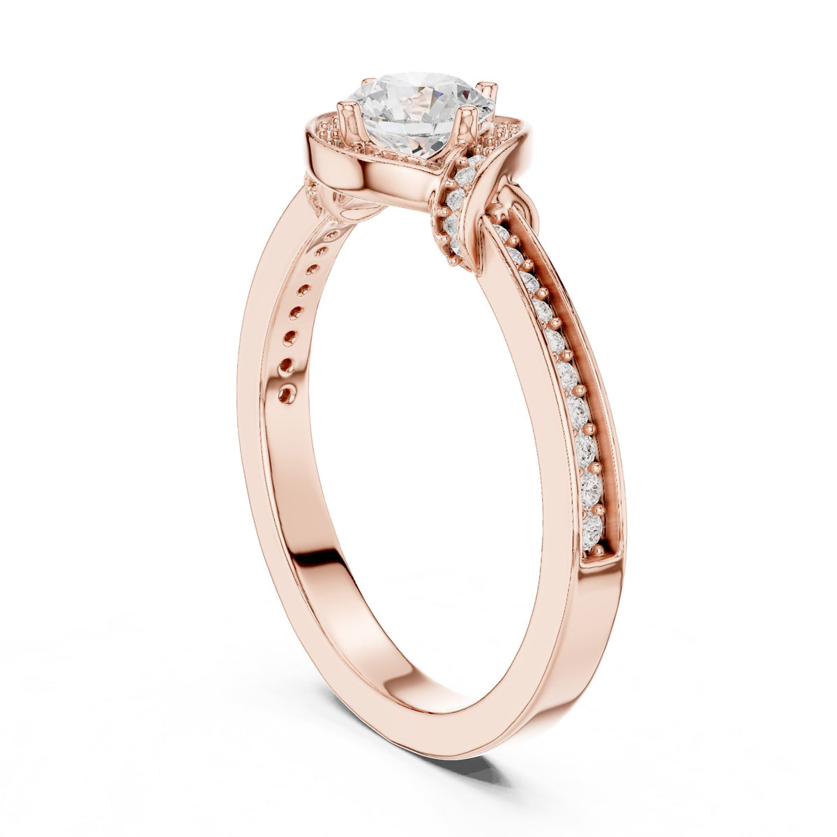 Round Halo Lab Grown Diamond Engagement Ring