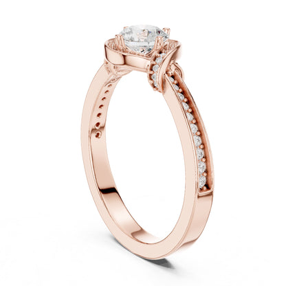 Round Halo Lab Grown Diamond Engagement Ring