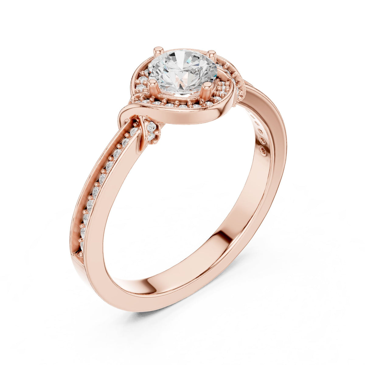 Round Halo Lab Grown Diamond Engagement Ring