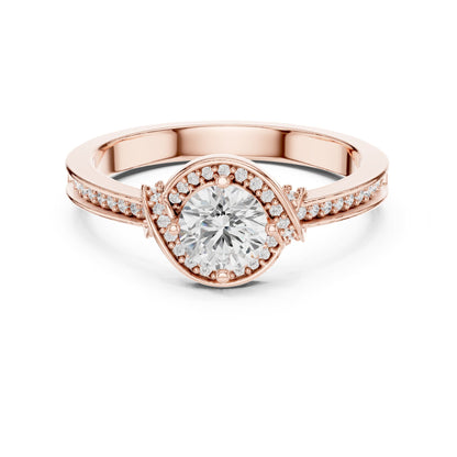 Round Halo Lab Grown Diamond Engagement Ring