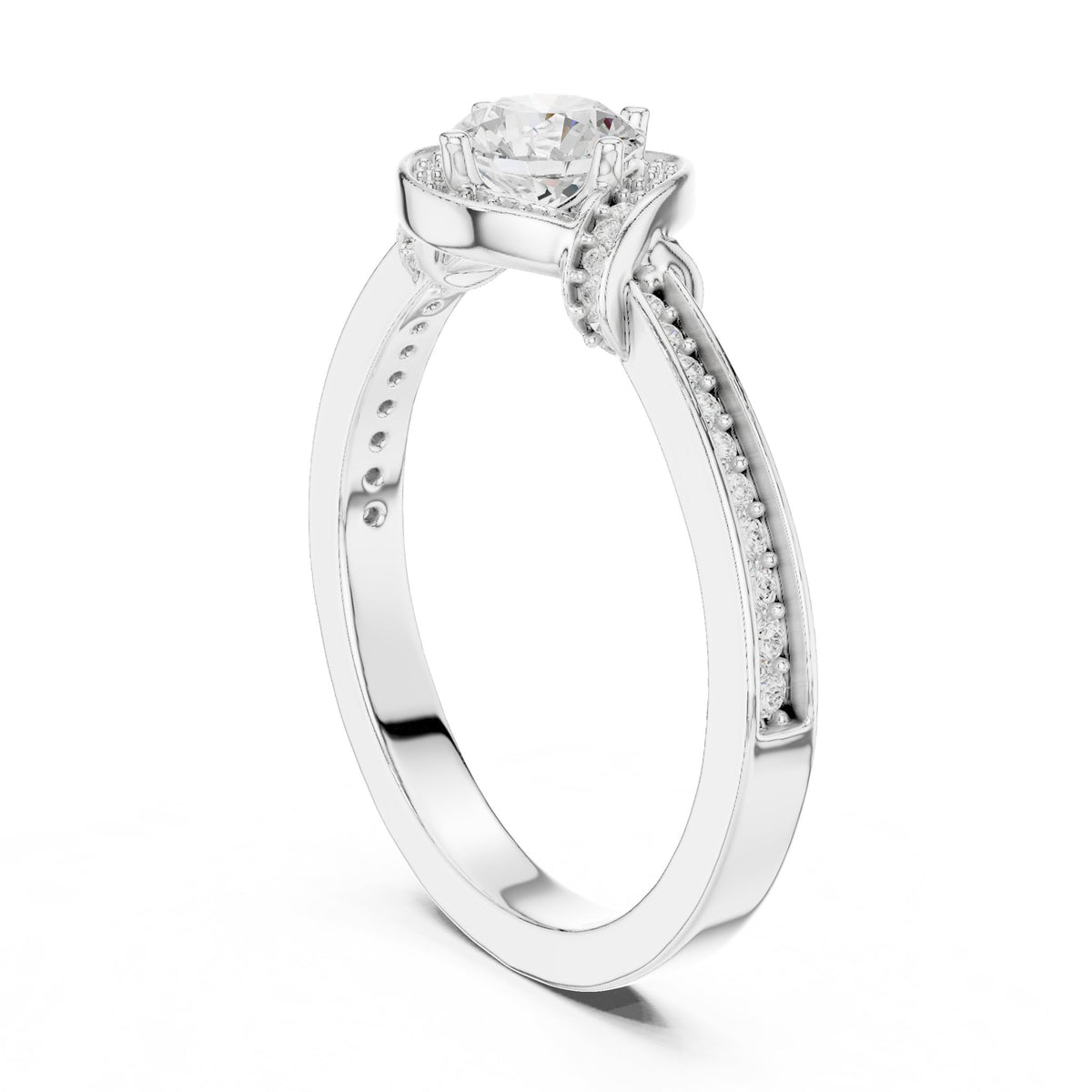 Round Halo Lab Grown Diamond Engagement Ring