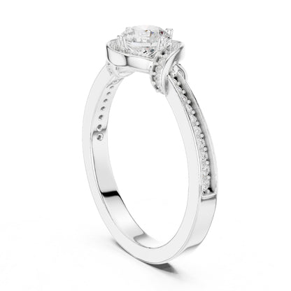 Round Halo Lab Grown Diamond Engagement Ring