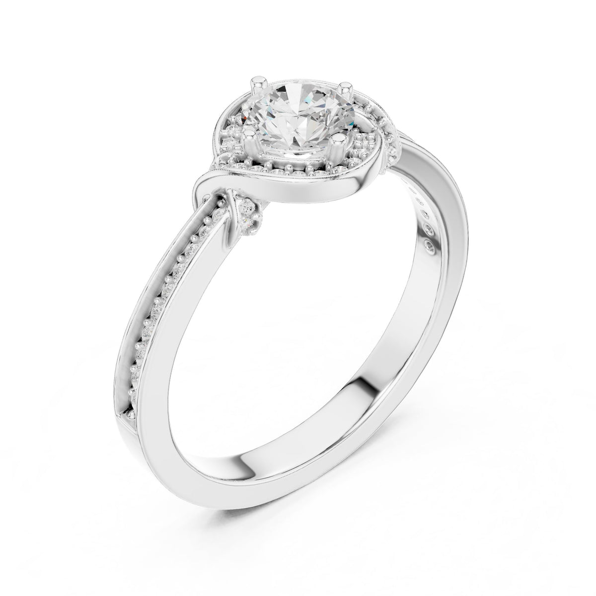 Round Halo Lab Grown Diamond Engagement Ring