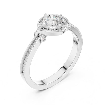 Round Halo Lab Grown Diamond Engagement Ring