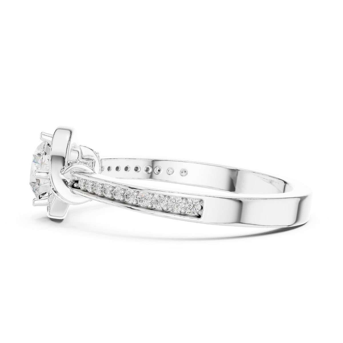 Round Halo Lab Grown Diamond Engagement Ring