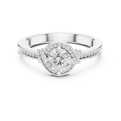 Round Halo Lab Grown Diamond Engagement Ring