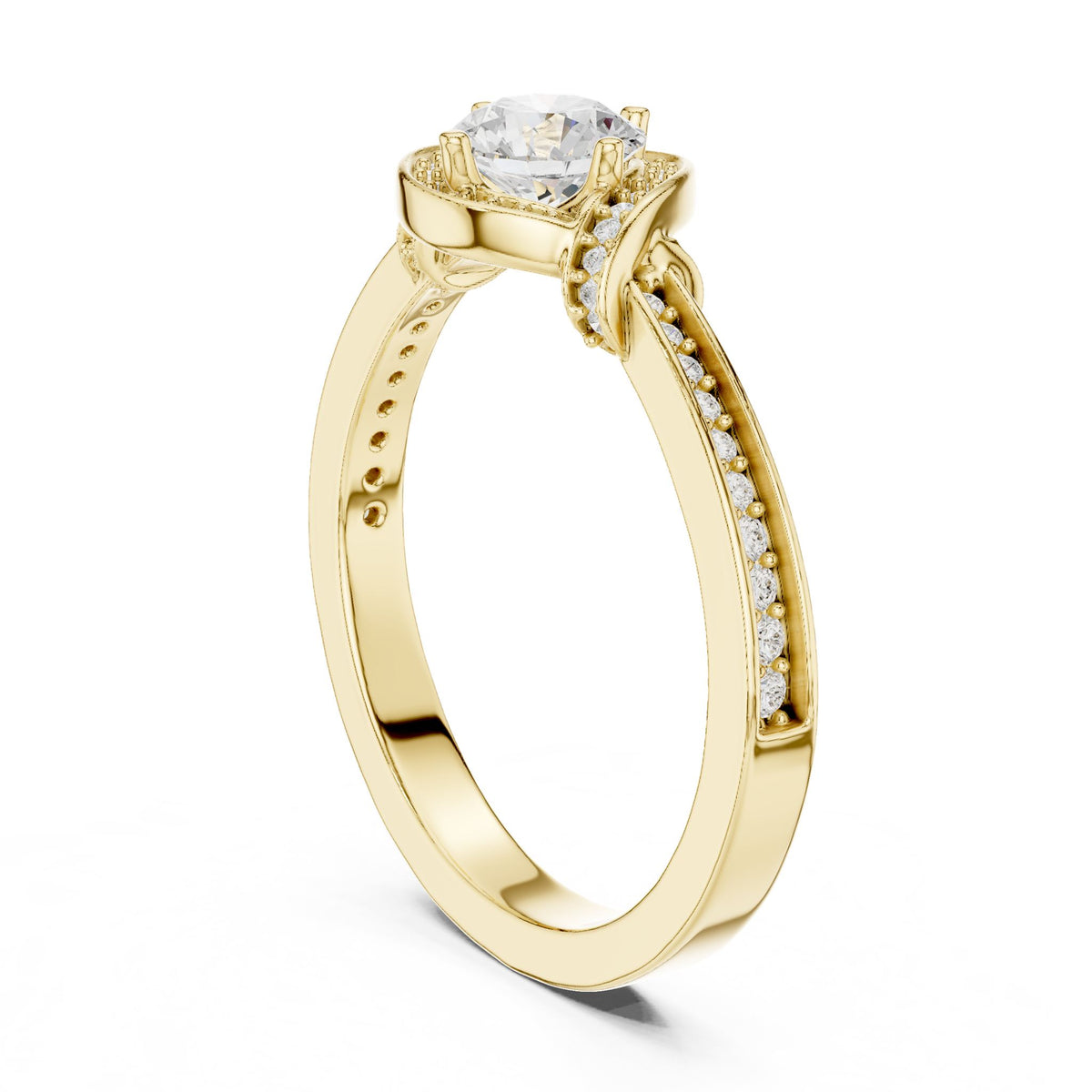 Round Halo Lab Grown Diamond Engagement Ring