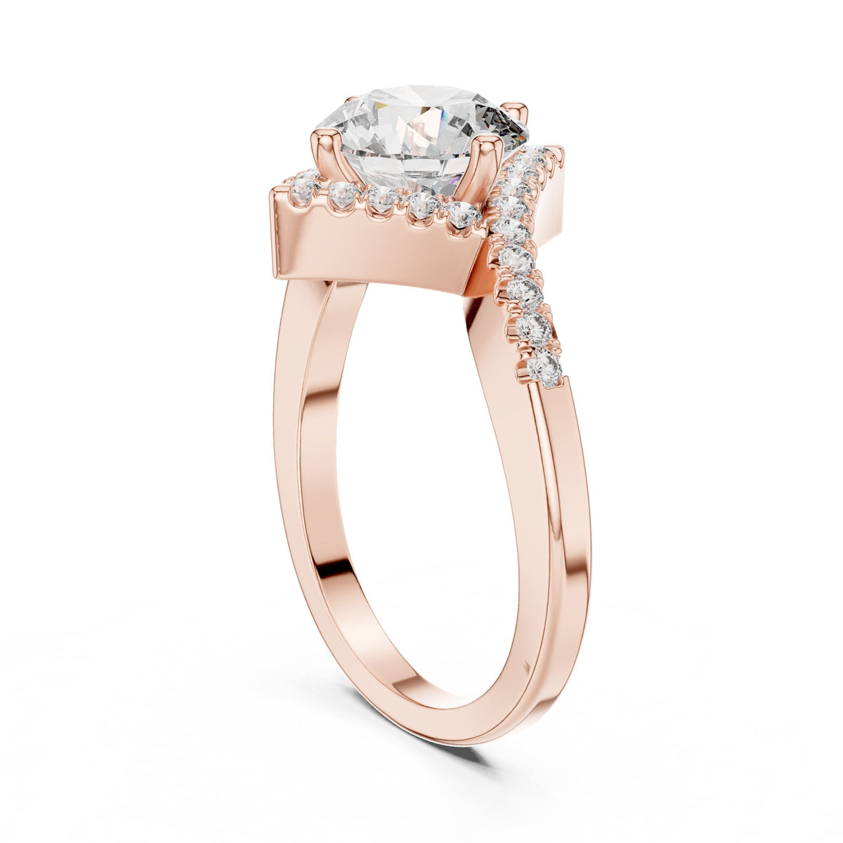 Round Halo Lab Grown Diamond Engagement Ring