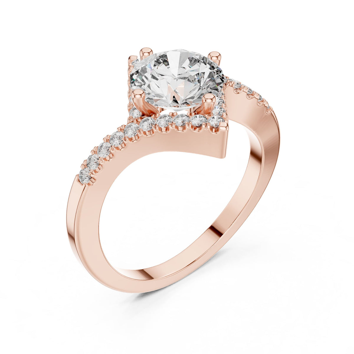 Round Halo Lab Grown Diamond Engagement Ring