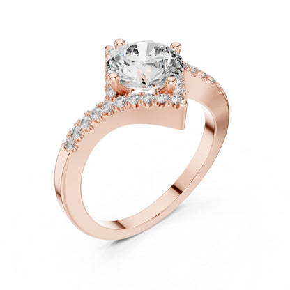 Round Halo Lab Grown Diamond Engagement Ring