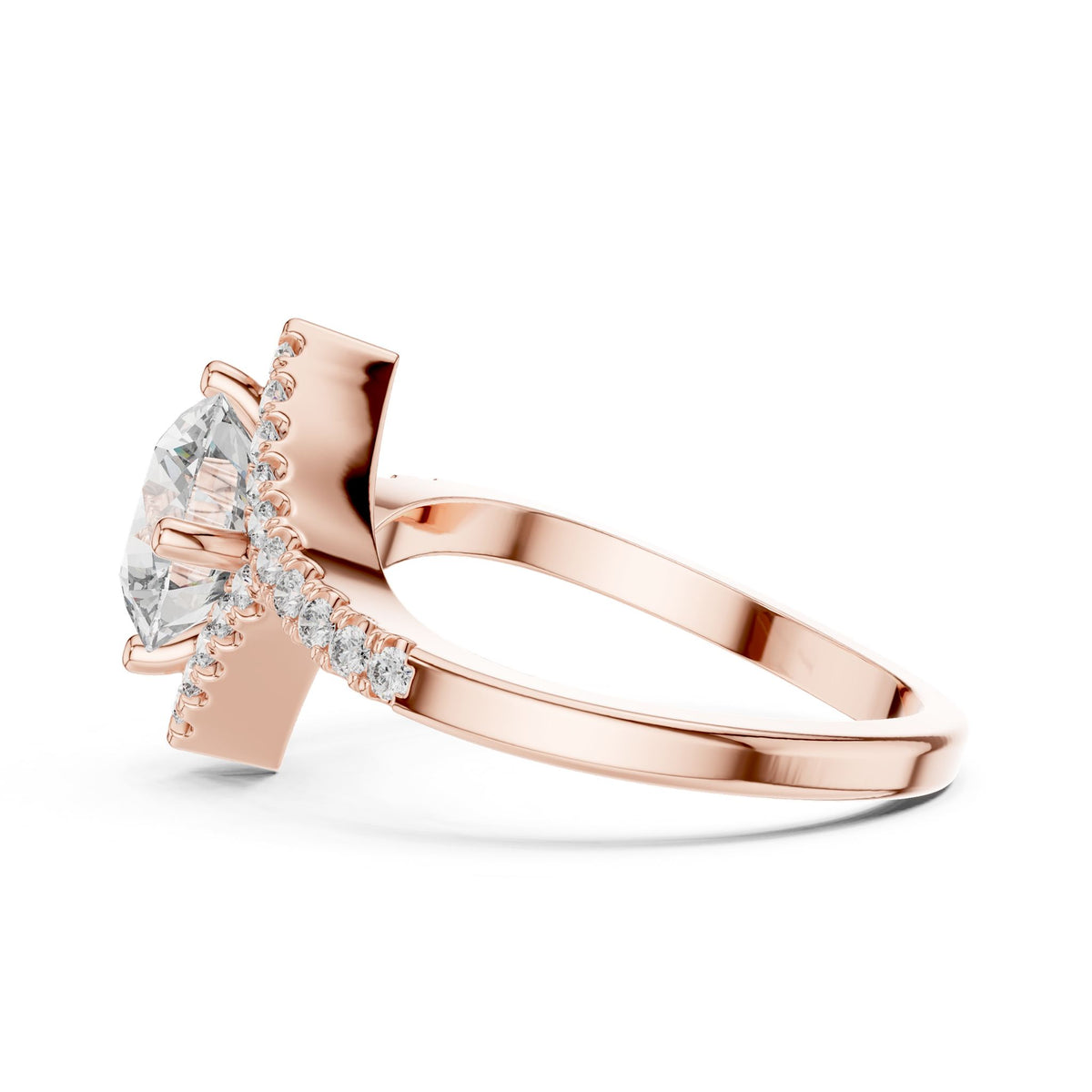 Round Halo Lab Grown Diamond Engagement Ring