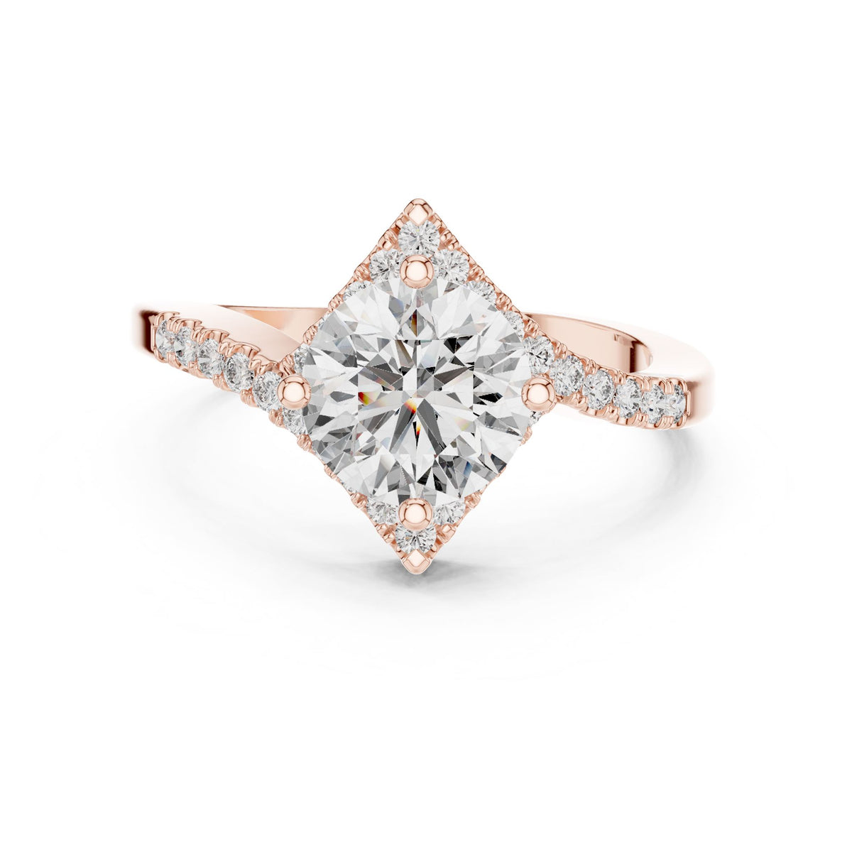 Round Halo Lab Grown Diamond Engagement Ring