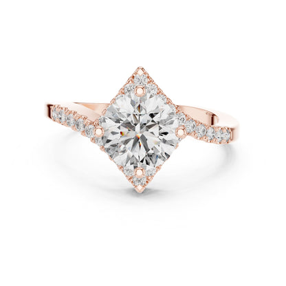 Round Halo Lab Grown Diamond Engagement Ring