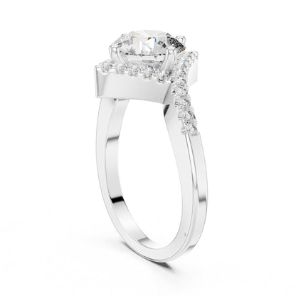 Round Halo Lab Grown Diamond Engagement Ring