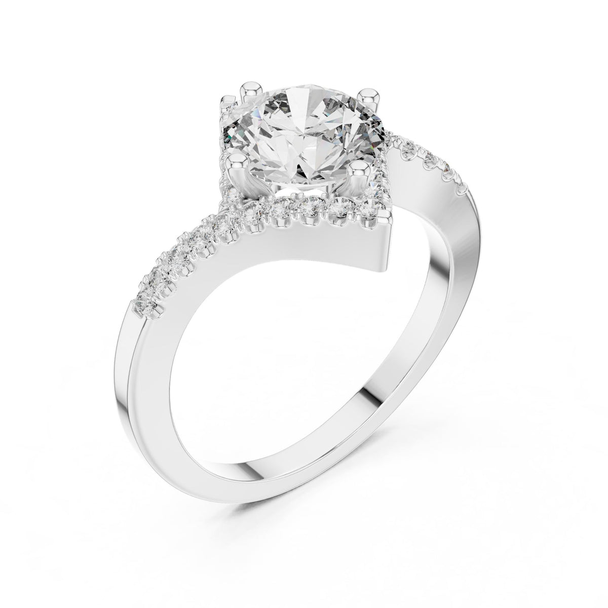 Round Halo Lab Grown Diamond Engagement Ring
