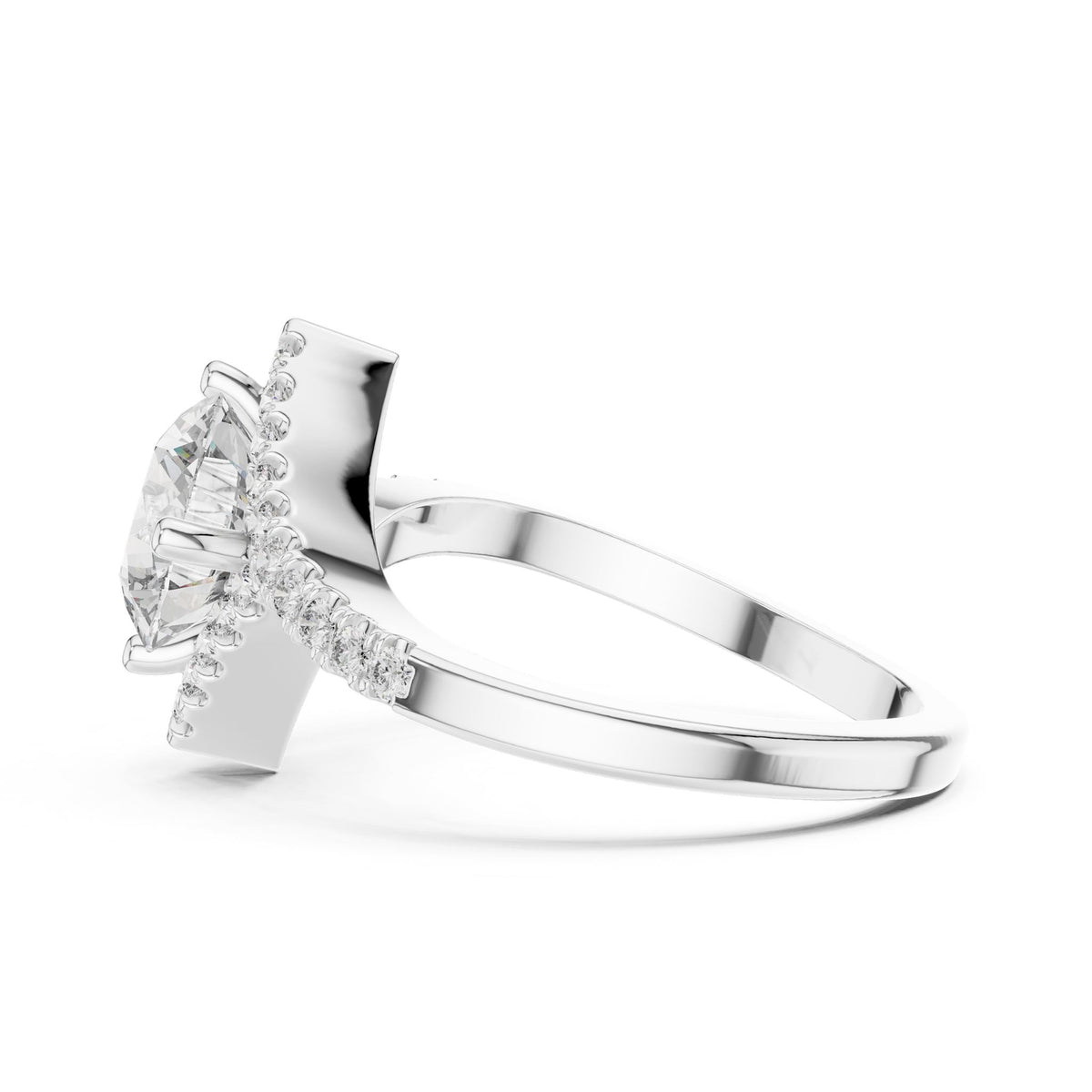 Round Halo Lab Grown Diamond Engagement Ring