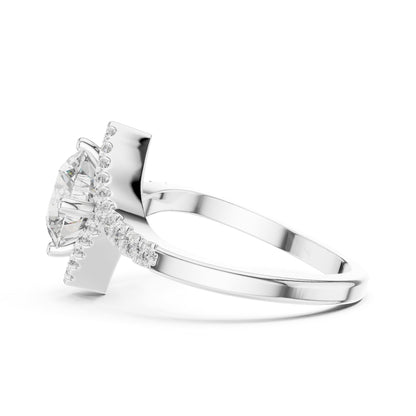 Round Halo Lab Grown Diamond Engagement Ring
