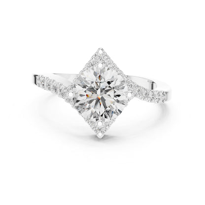Round Halo Lab Grown Diamond Engagement Ring