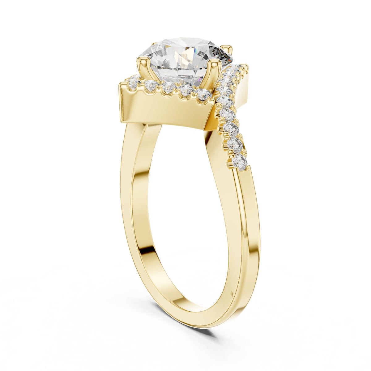 Round Halo Lab Grown Diamond Engagement Ring
