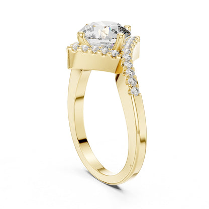 Round Halo Lab Grown Diamond Engagement Ring