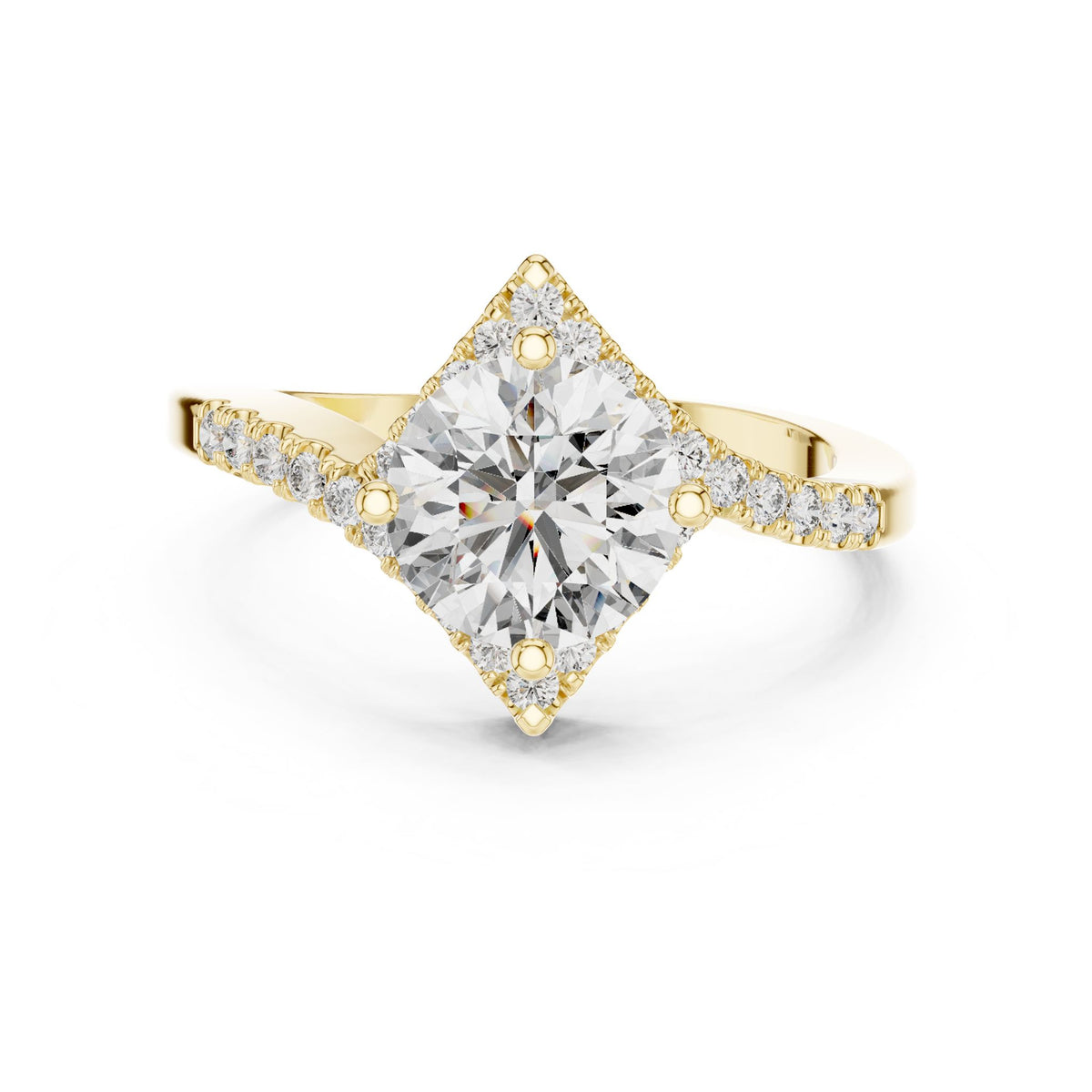 Round Halo Lab Grown Diamond Engagement Ring
