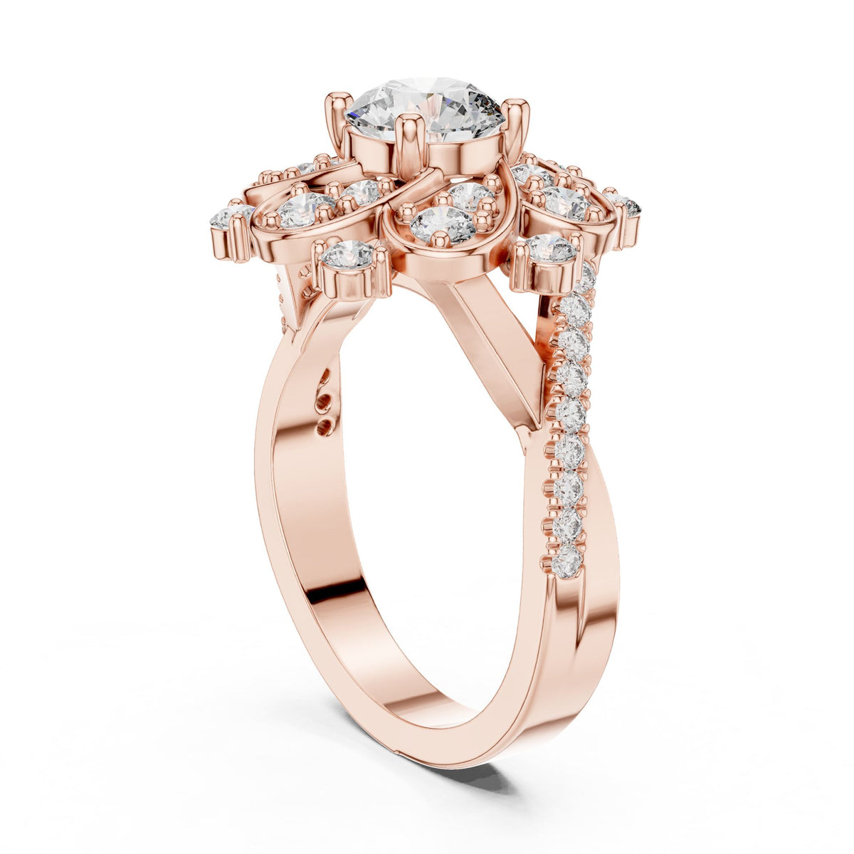 Round Halo Lab Grown Diamond Engagement Ring