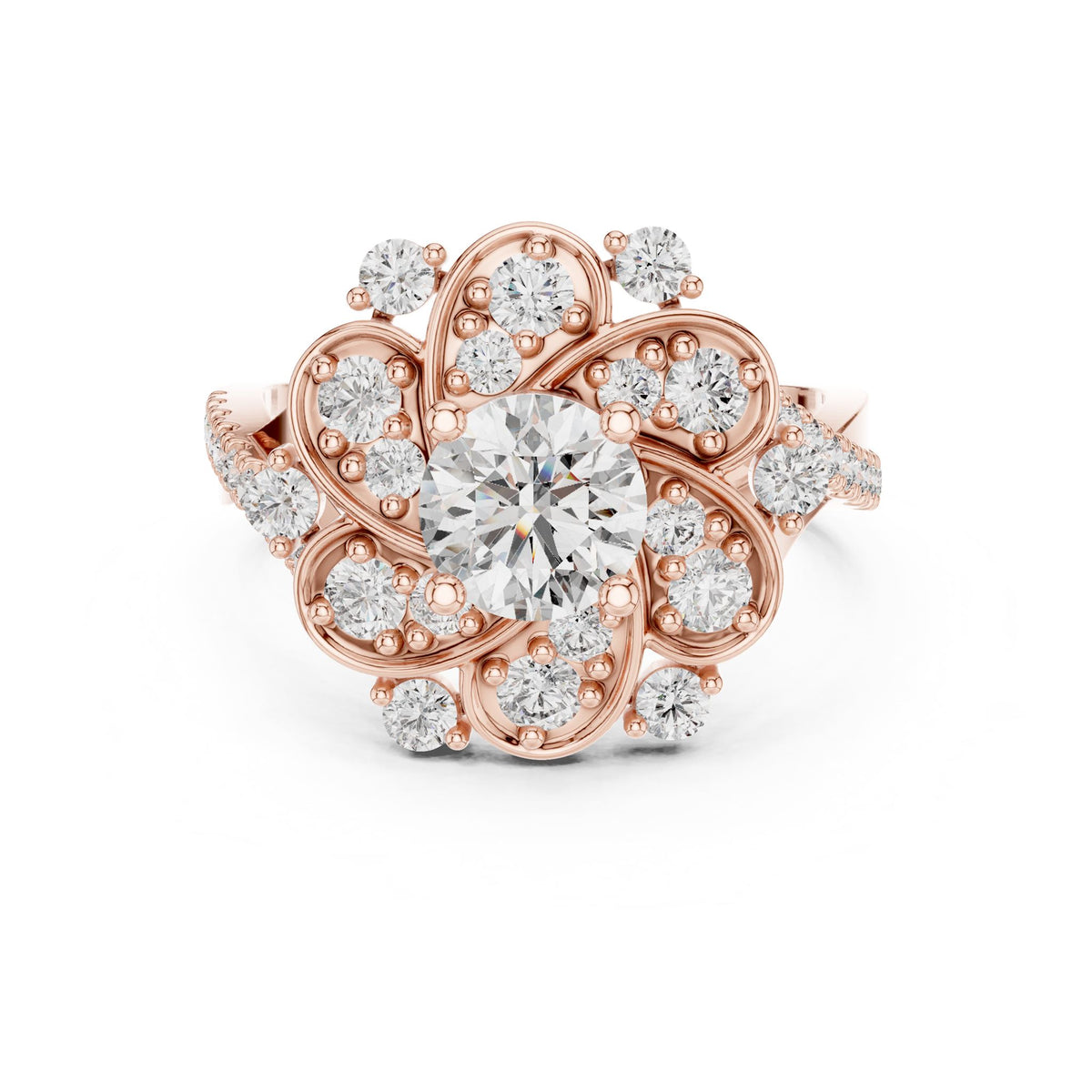 Round Halo Lab Grown Diamond Engagement Ring