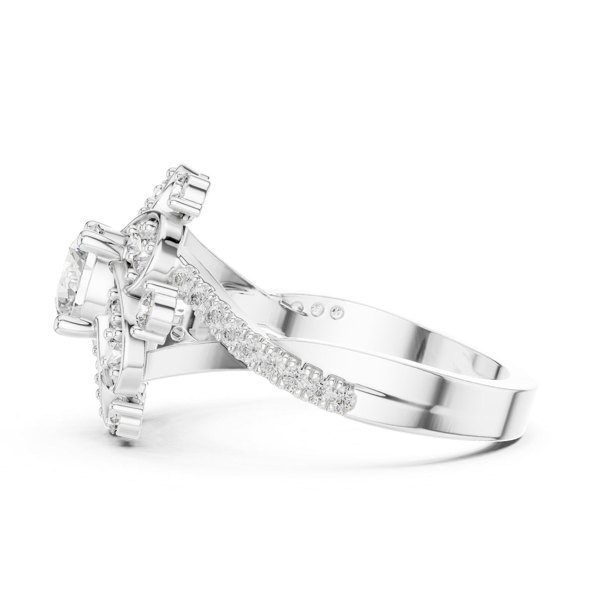 Round Halo Lab Grown Diamond Engagement Ring