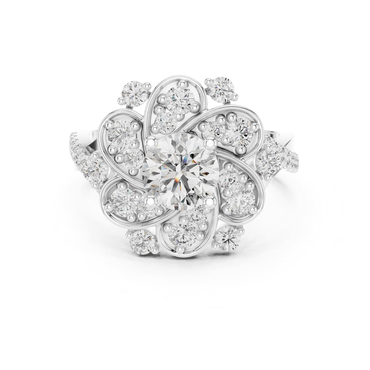Round Halo Lab Grown Diamond Engagement Ring