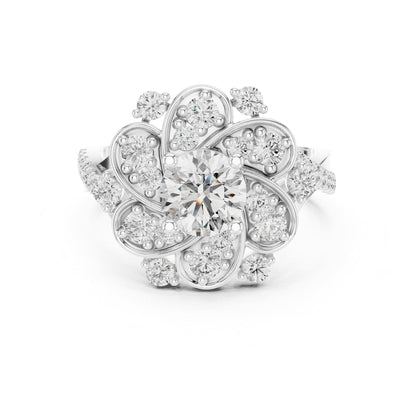 Round Halo Lab Grown Diamond Engagement Ring