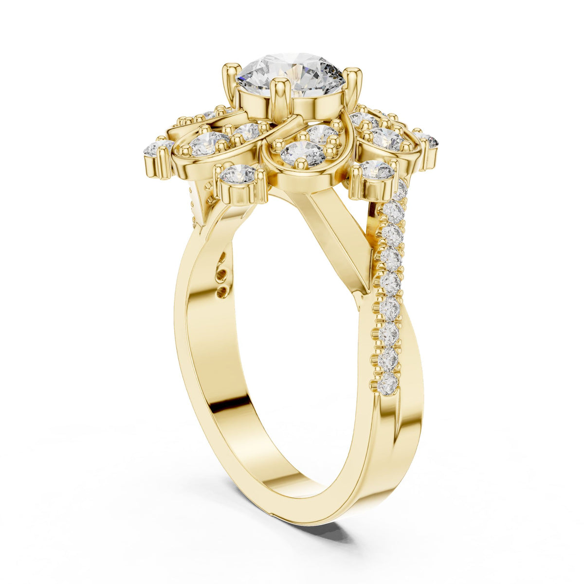 Round Halo Lab Grown Diamond Engagement Ring