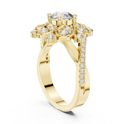 Round Halo Lab Grown Diamond Engagement Ring