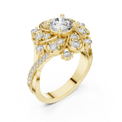 Round Halo Lab Grown Diamond Engagement Ring