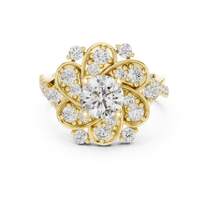 Round Halo Lab Grown Diamond Engagement Ring