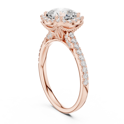 Round Halo Lab Grown Diamond Engagement Ring