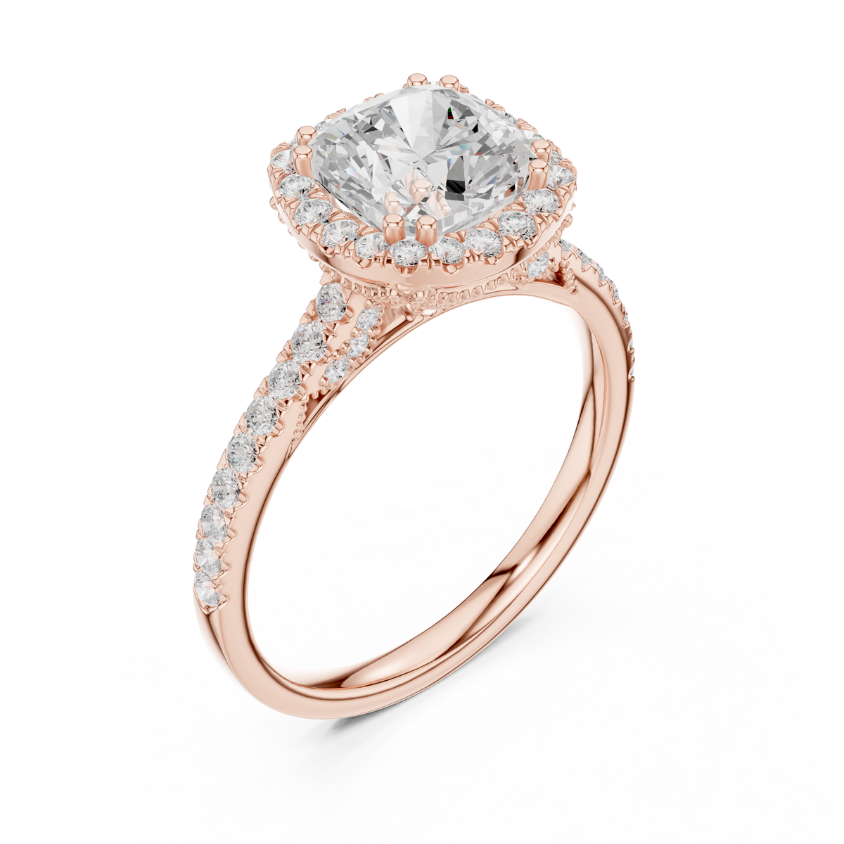 Round Halo Lab Grown Diamond Engagement Ring