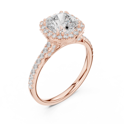 Round Halo Lab Grown Diamond Engagement Ring
